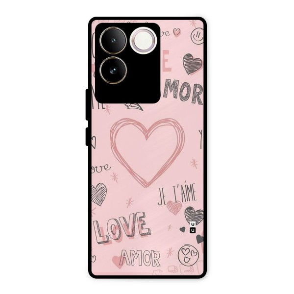 Love Amor Metal Back Case for Vivo T2 Pro