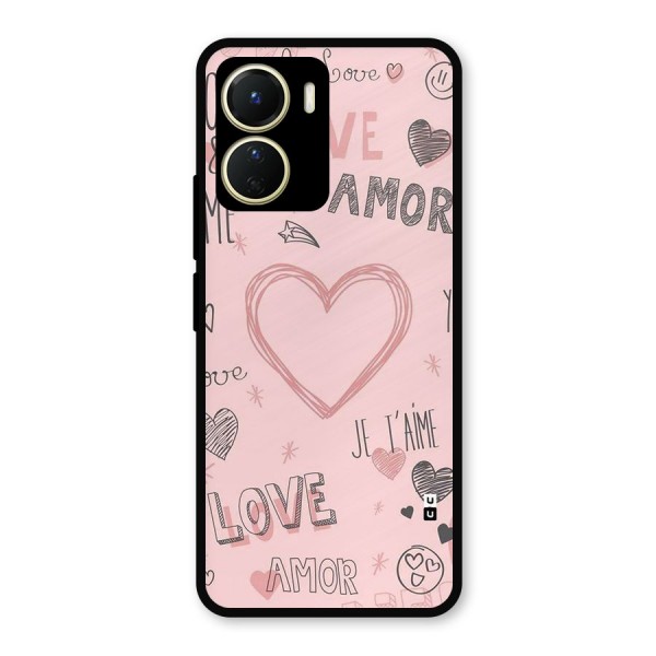 Love Amor Metal Back Case for Vivo T2x