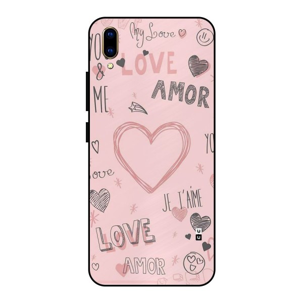 Love Amor Metal Back Case for Vivo V11 Pro