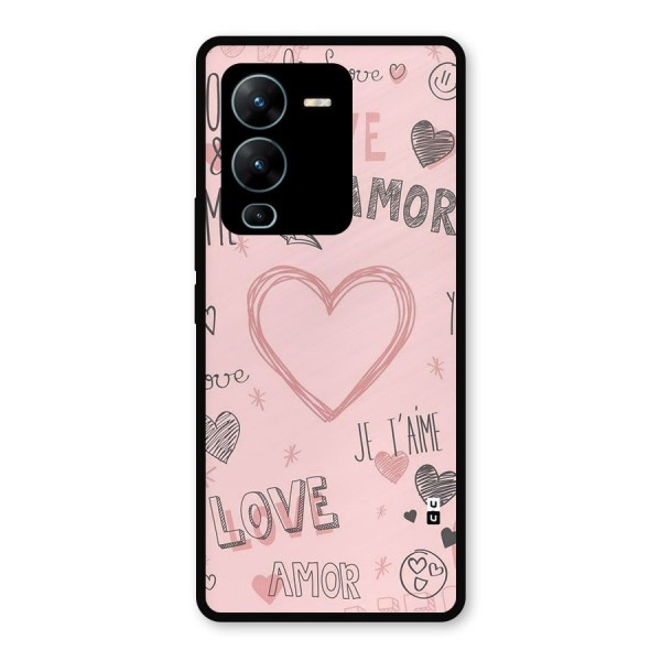 Love Amor Metal Back Case for Vivo V25 Pro