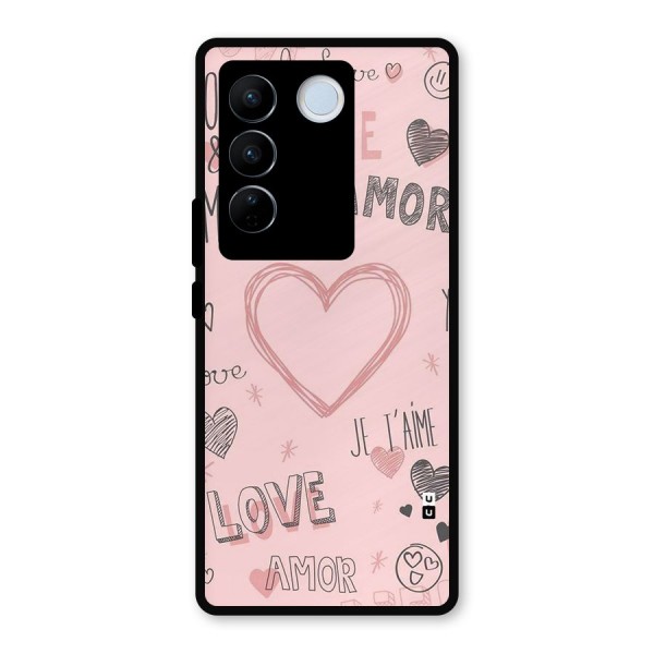 Love Amor Metal Back Case for Vivo V27 Pro