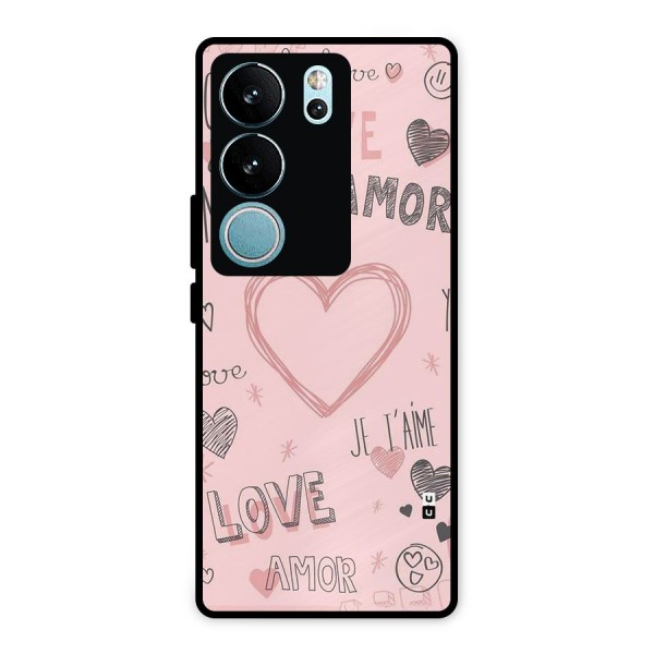 Love Amor Metal Back Case for Vivo V29 Pro