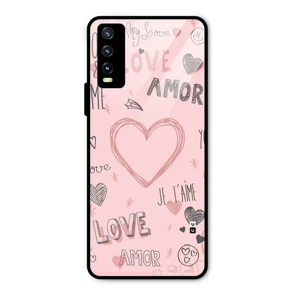 Love Amor Metal Back Case for Vivo Y20 2021