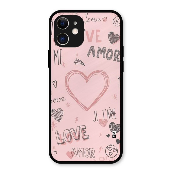 Love Amor Metal Back Case for iPhone 12