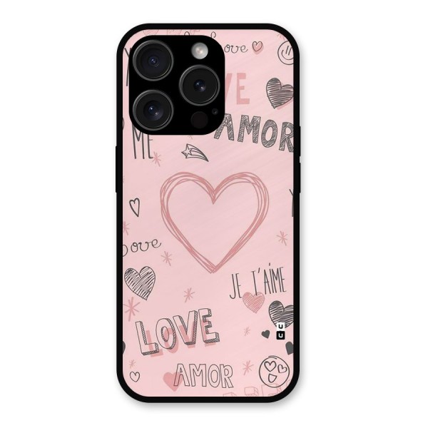 Love Amor Metal Back Case for iPhone 15 Pro