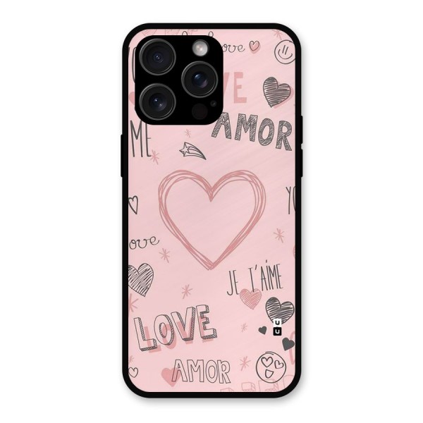 Love Amor Metal Back Case for iPhone 15 Pro Max