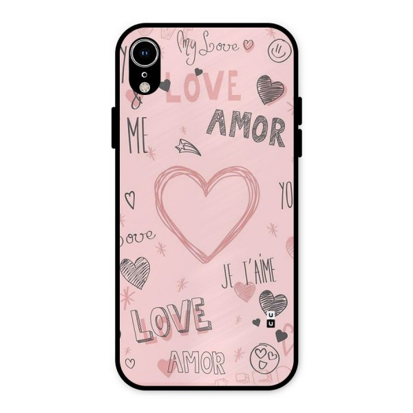 Love Amor Metal Back Case for iPhone XR