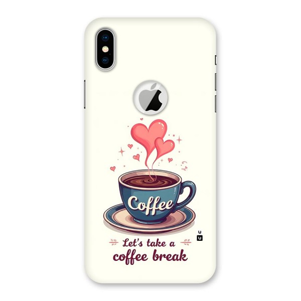 Love Coffee Break Back Case for iPhone XS Logo Cut