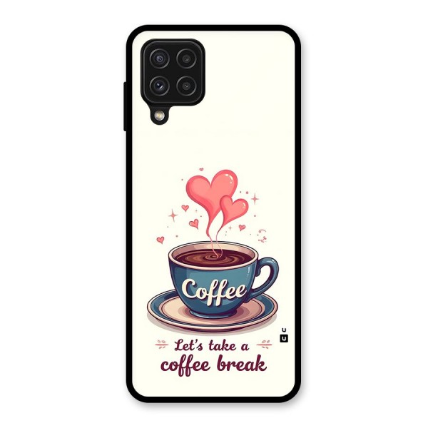 Love Coffee Break Glass Back Case for Galaxy A22 4G