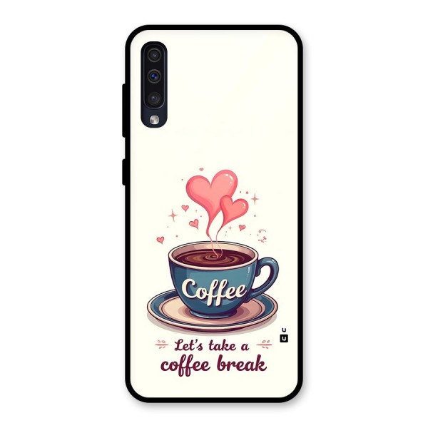 Love Coffee Break Glass Back Case for Galaxy A30s