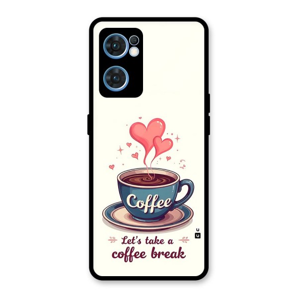 Love Coffee Break Glass Back Case for Oppo Reno7 5G