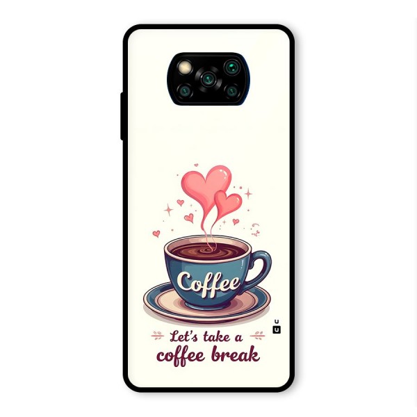 Love Coffee Break Glass Back Case for Poco X3 Pro