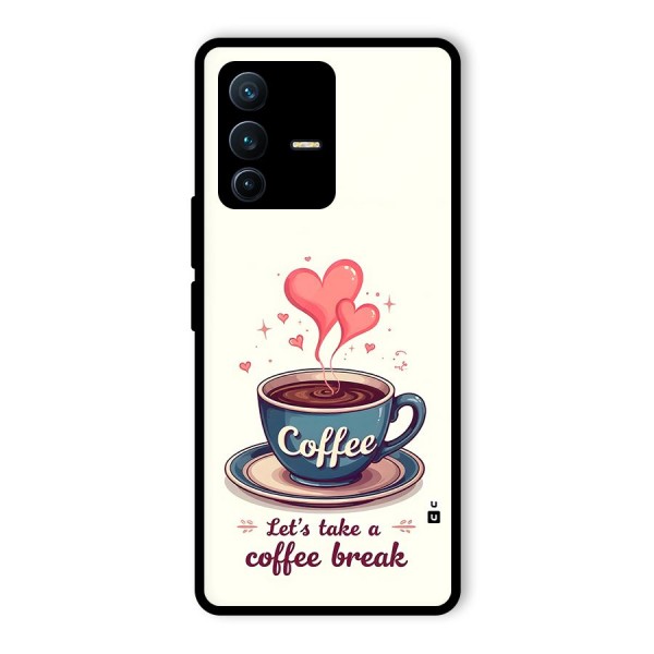 Love Coffee Break Glass Back Case for Vivo V23 Pro