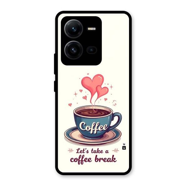 Love Coffee Break Glass Back Case for Vivo V25