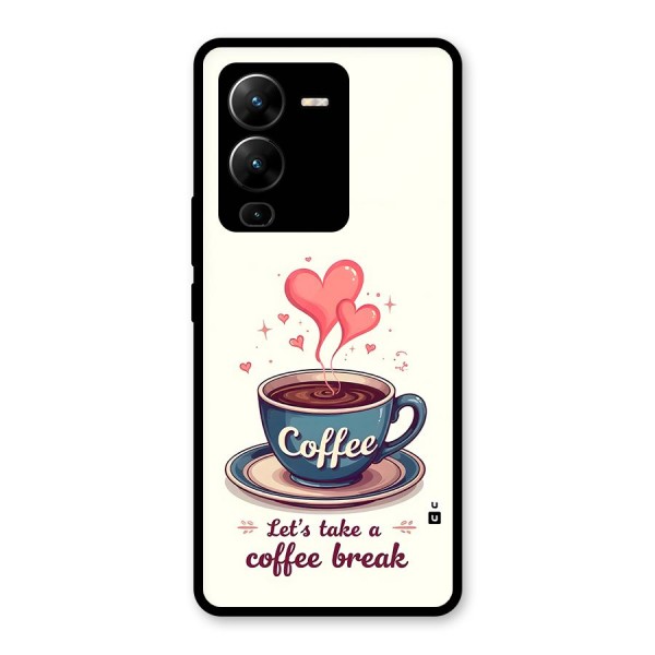 Love Coffee Break Glass Back Case for Vivo V25 Pro