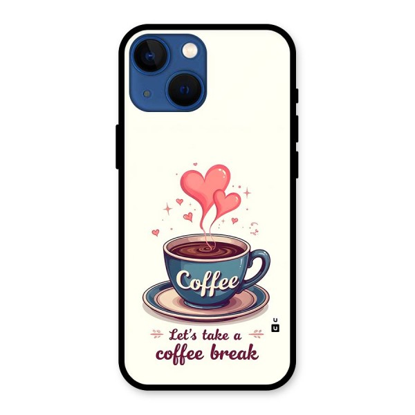 Love Coffee Break Glass Back Case for iPhone 13 Mini