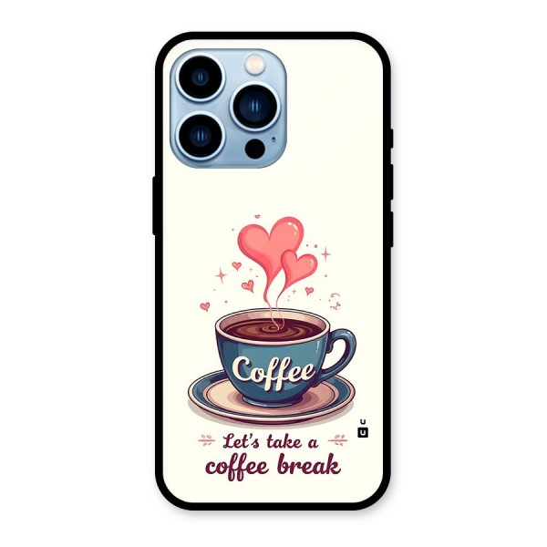 Love Coffee Break Glass Back Case for iPhone 13 Pro