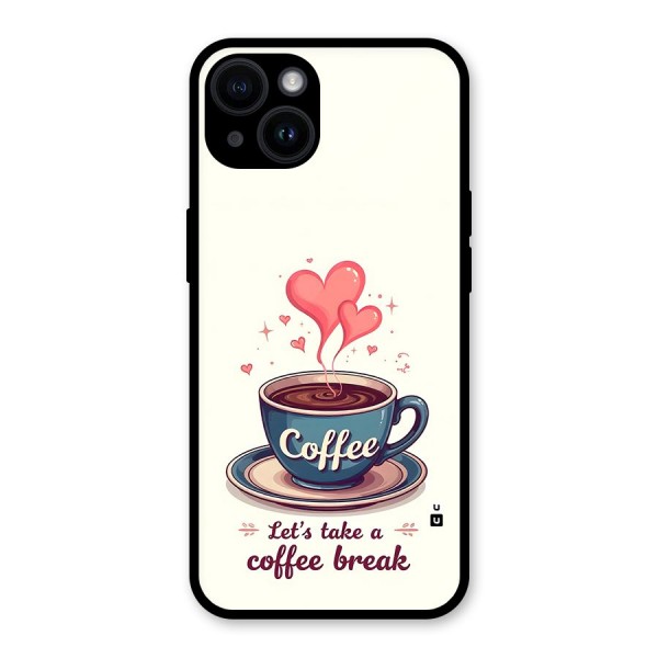 Love Coffee Break Glass Back Case for iPhone 14