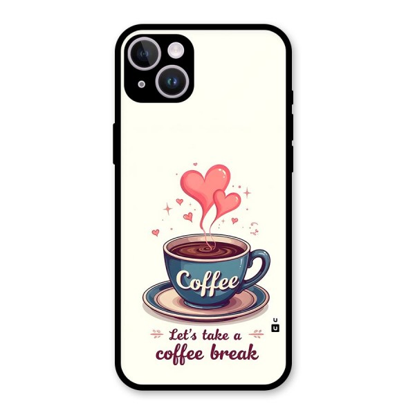 Love Coffee Break Glass Back Case for iPhone 14 Plus