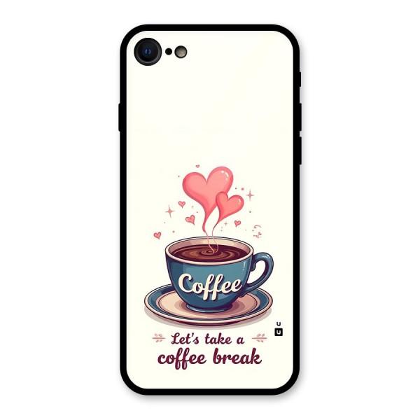 Love Coffee Break Glass Back Case for iPhone 7