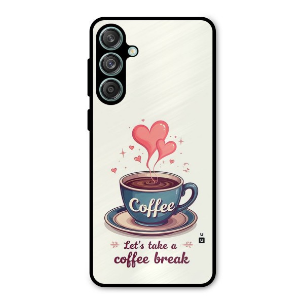 Love Coffee Break Metal Back Case for Galaxy M55 5G