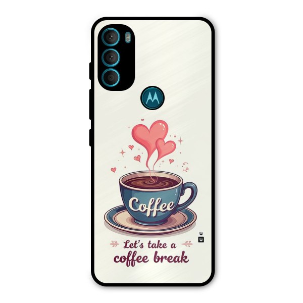 Love Coffee Break Metal Back Case for Moto G71 5G