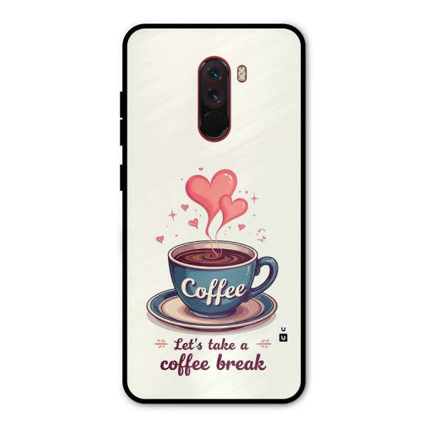 Love Coffee Break Metal Back Case for Poco F1