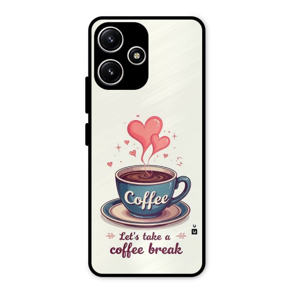 Love Coffee Break Metal Back Case for Redmi 12 5G