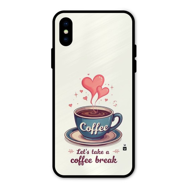 Love Coffee Break Metal Back Case for iPhone X