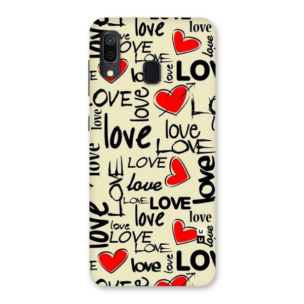 Love Hearts Pattern Back Case for Galaxy A20