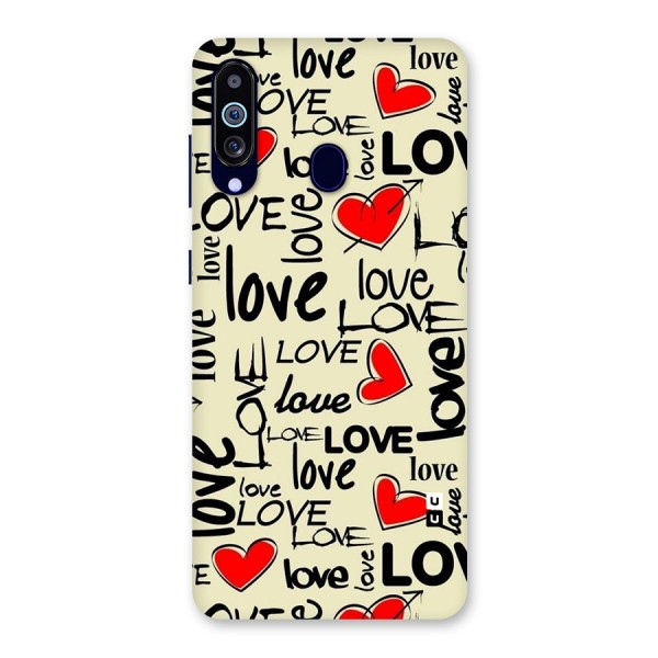 Love Hearts Pattern Back Case for Galaxy A60