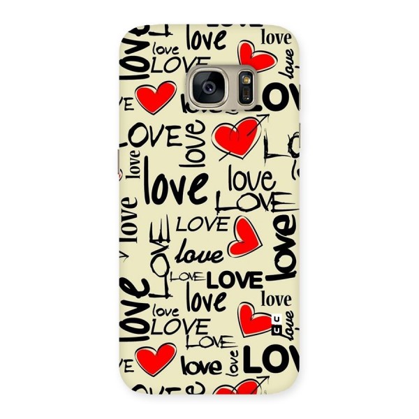 Love Hearts Pattern Back Case for Galaxy S7