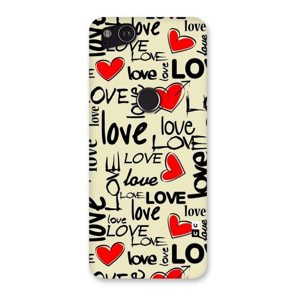 Love Hearts Pattern Back Case for Google Pixel 2