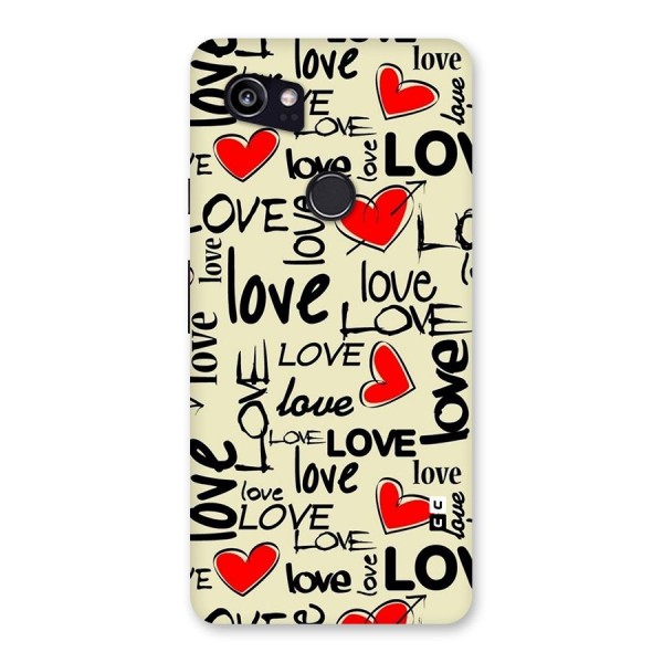 Love Hearts Pattern Back Case for Google Pixel 2 XL