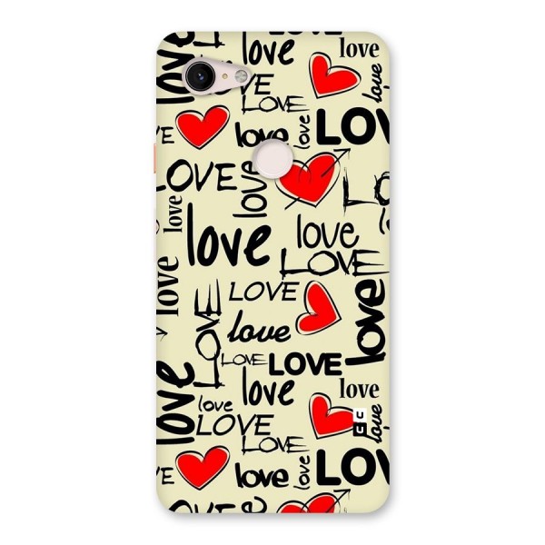 Love Hearts Pattern Back Case for Google Pixel 3 XL