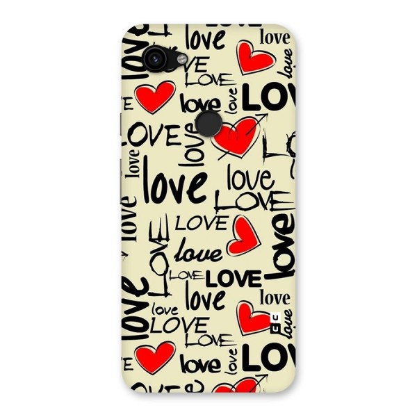 Love Hearts Pattern Back Case for Google Pixel 3a XL