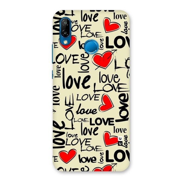 Love Hearts Pattern Back Case for Huawei P20 Lite