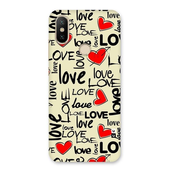 Love Hearts Pattern Back Case for Mi A2