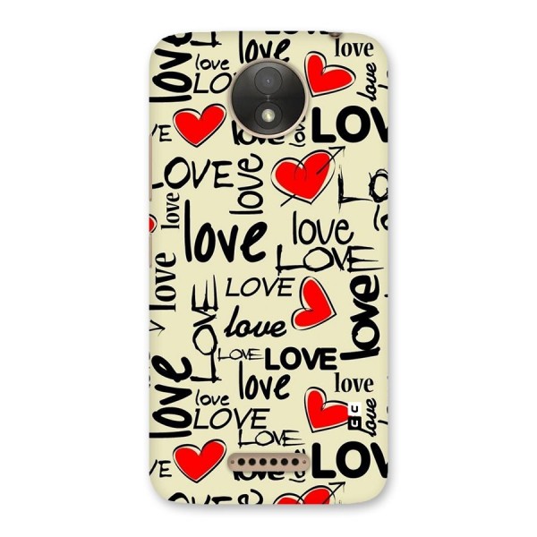 Love Hearts Pattern Back Case for Moto C Plus