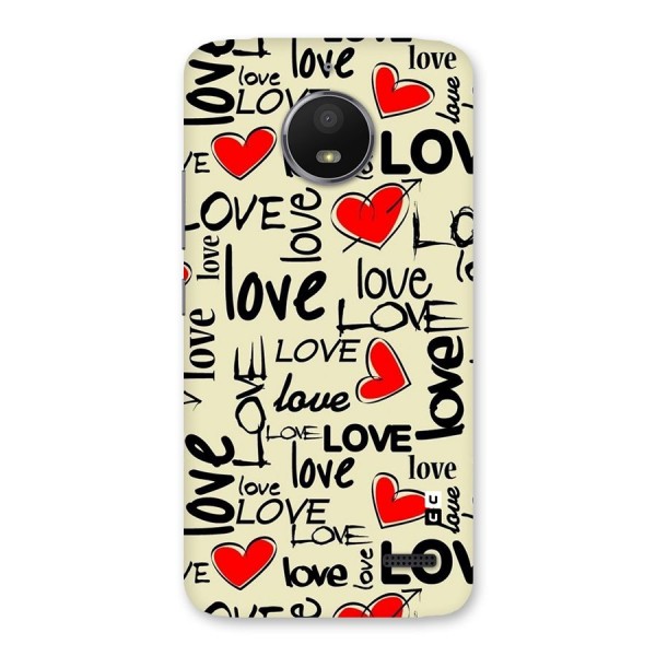 Love Hearts Pattern Back Case for Moto E4