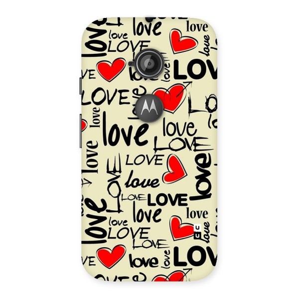 Love Hearts Pattern Back Case for Moto E 2nd Gen