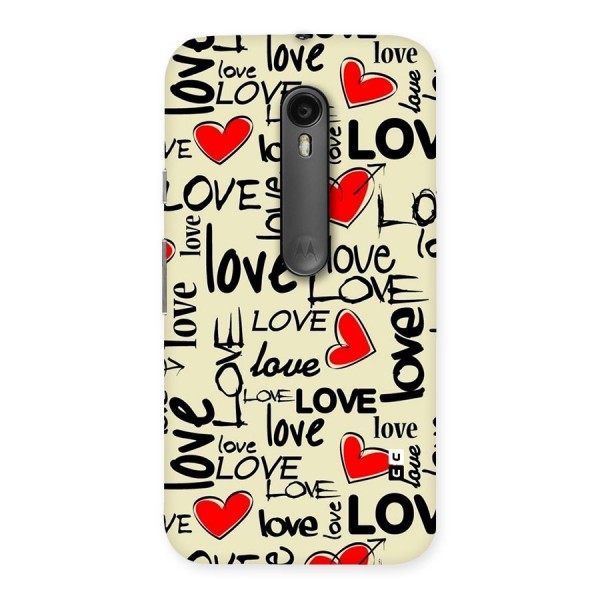 Love Hearts Pattern Back Case for Moto G3