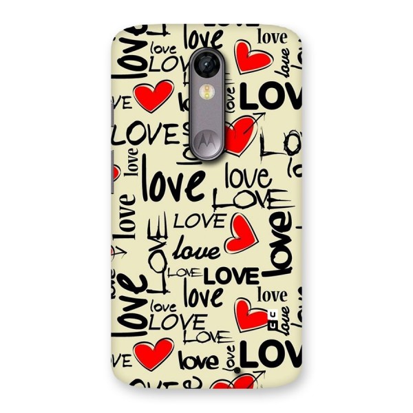 Love Hearts Pattern Back Case for Moto X Force