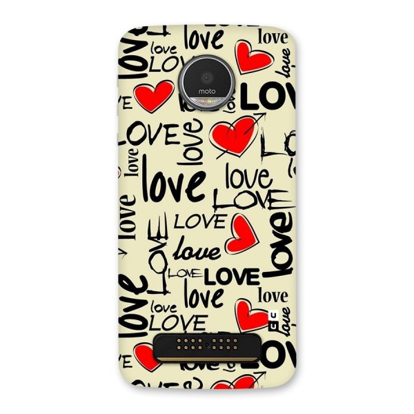 Love Hearts Pattern Back Case for Moto Z Play