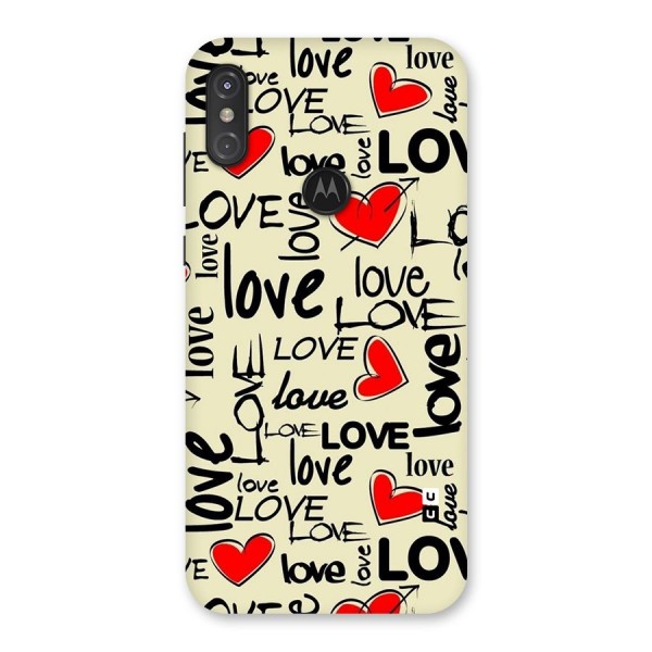 Love Hearts Pattern Back Case for Motorola One Power