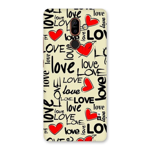 Love Hearts Pattern Back Case for Nokia 7 Plus