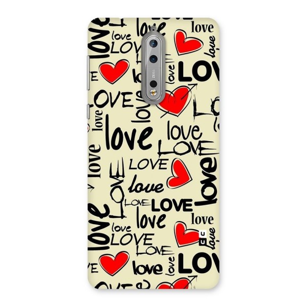 Love Hearts Pattern Back Case for Nokia 8