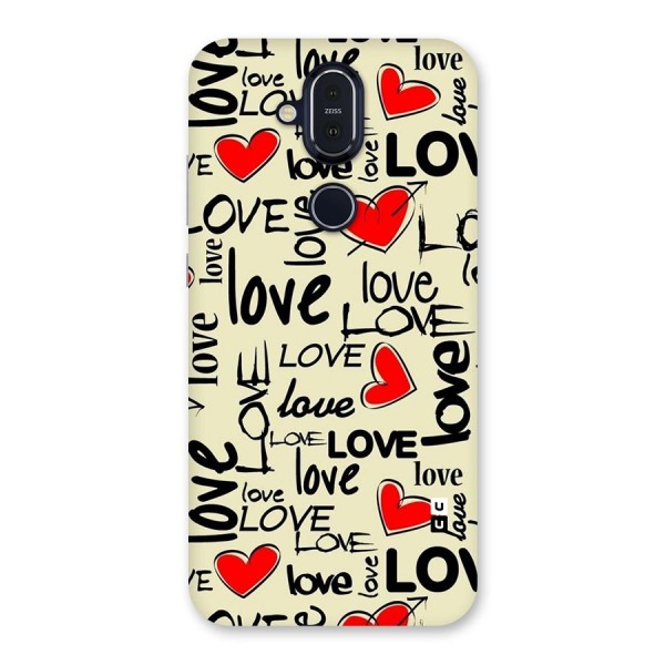 Love Hearts Pattern Back Case for Nokia 8.1