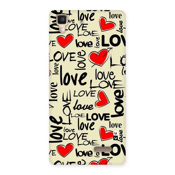 Love Hearts Pattern Back Case for Oppo R7