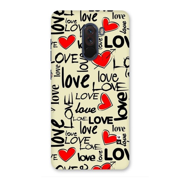 Love Hearts Pattern Glass Back Case for Poco F1